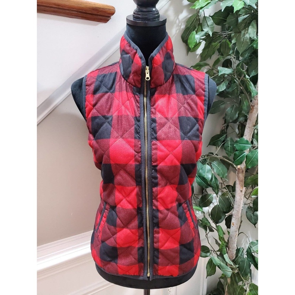 Old Navy Women's Red 100% Polyester Full Zip Front Casual Jacket Vest Size Small